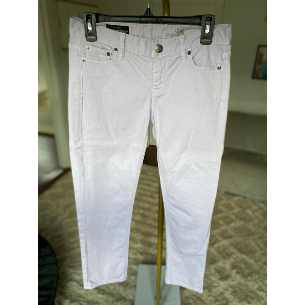 J. Crew Lilac Matchstick Jeans Cropped Sz 28 Preppy Pastel Clean Cotton Brunch